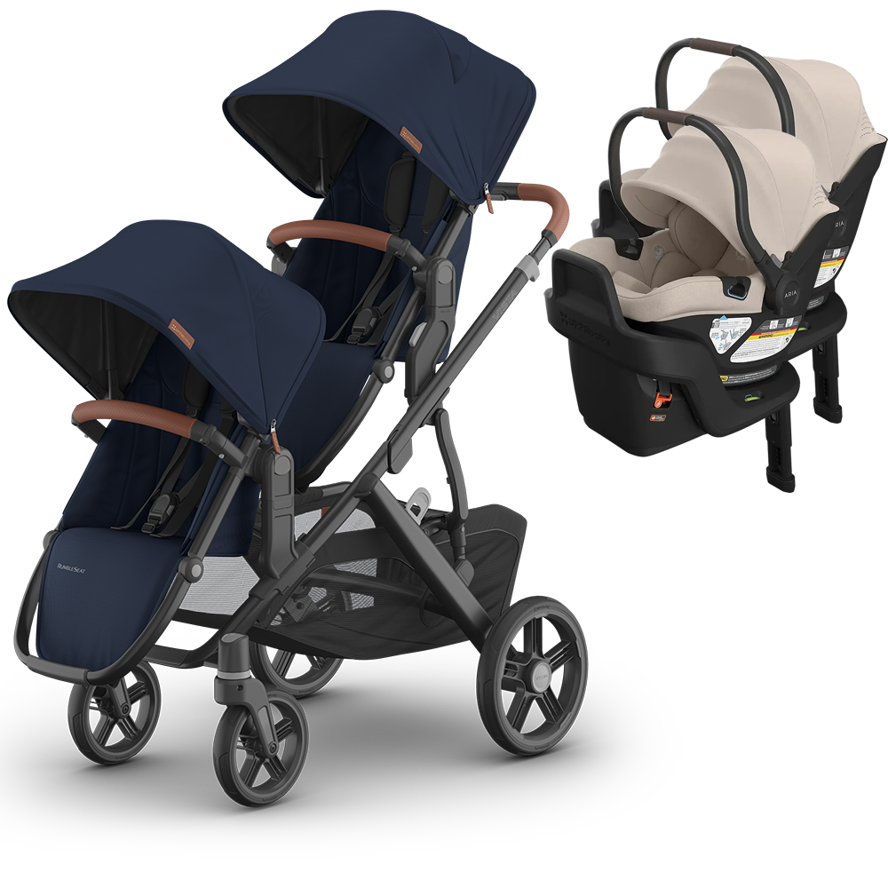 UPPAbaby Vista V3 Double Stroller for TWINS + 2 Mesa/Aria Car Seats