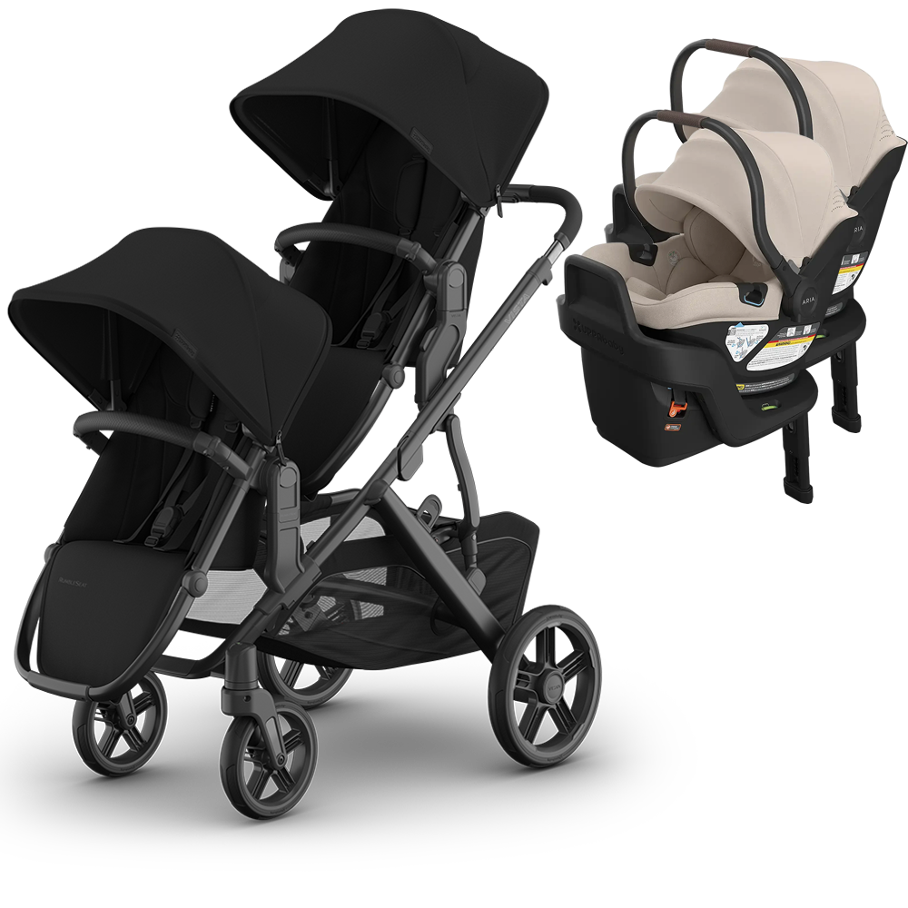 UPPAbaby Vista V3 Double Stroller for TWINS + 2 Mesa/Aria Car Seats
