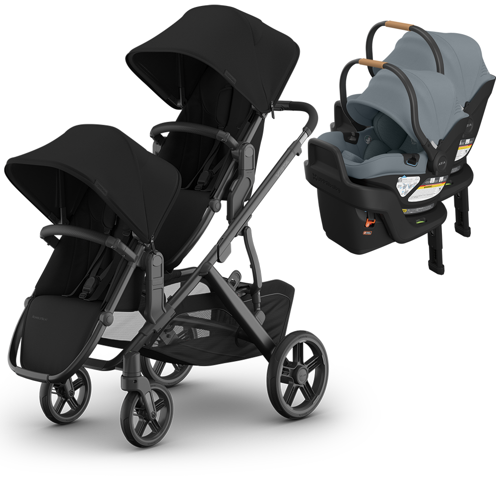 UPPAbaby Vista V3 Double Stroller for TWINS + 2 Mesa/Aria Car Seats