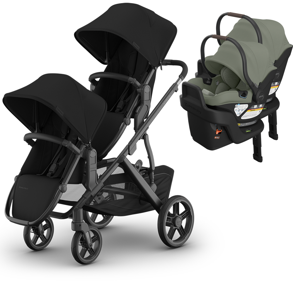 UPPAbaby Vista V3 Double Stroller for TWINS + 2 Mesa/Aria Car Seats