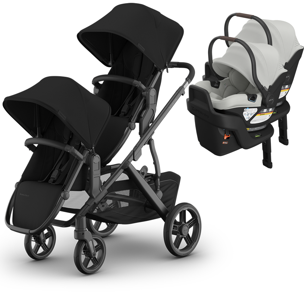 UPPAbaby Vista V3 Double Stroller for TWINS + 2 Mesa/Aria Car Seats