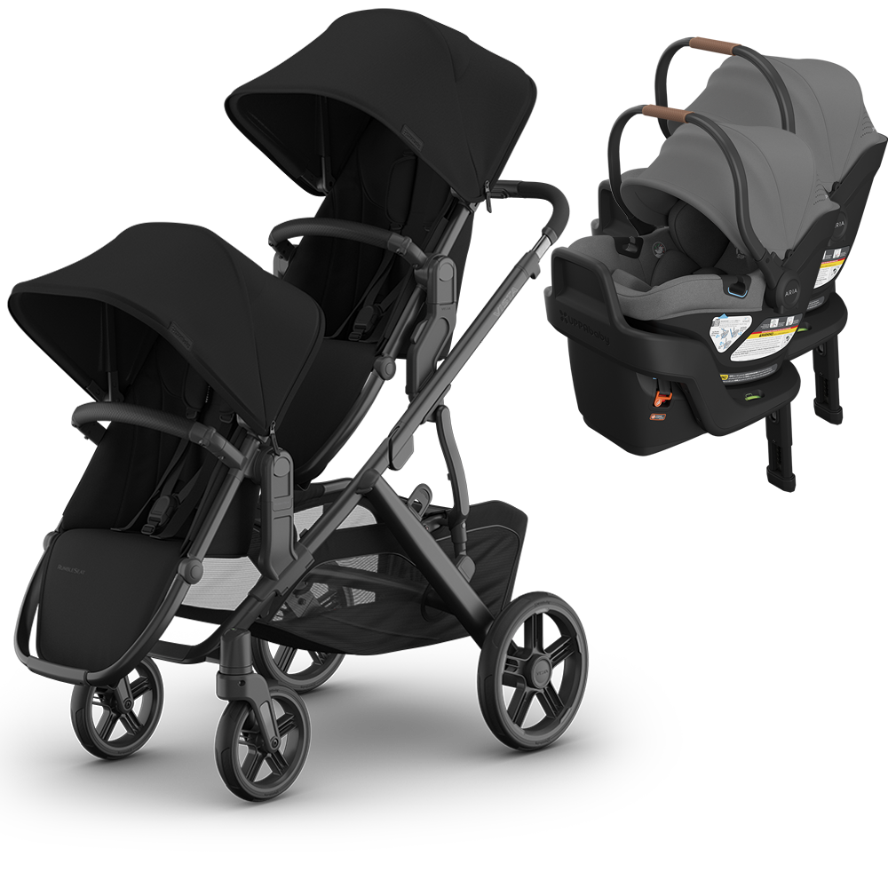 UPPAbaby Vista V3 Double Stroller for TWINS + 2 Mesa/Aria Car Seats