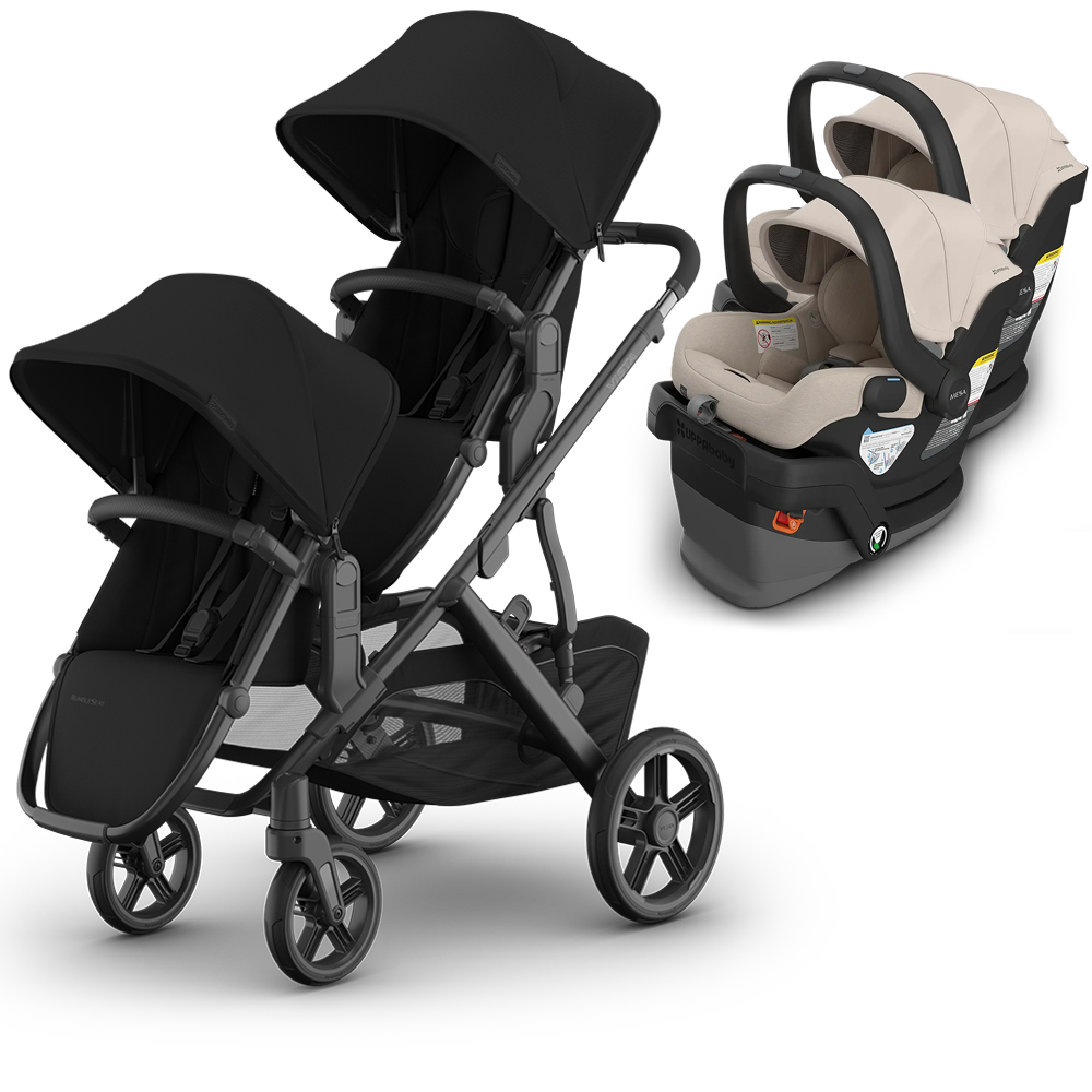 UPPAbaby Vista V3 Double Stroller for TWINS + 2 Mesa/Aria Car Seats