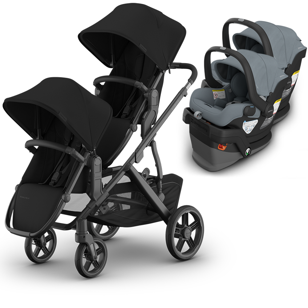 UPPAbaby Vista V3 Double Stroller for TWINS + 2 Mesa/Aria Car Seats