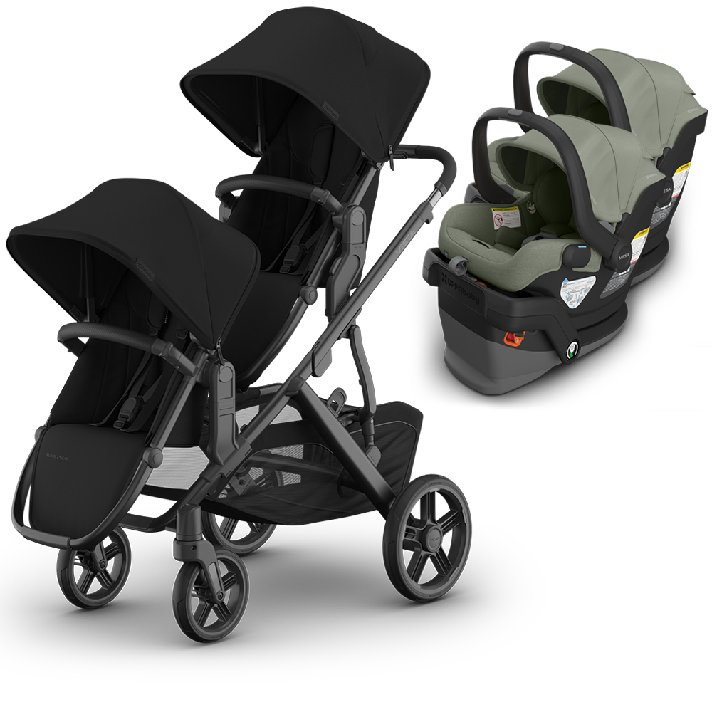 UPPAbaby Vista V3 Double Stroller for TWINS + 2 Mesa/Aria Car Seats