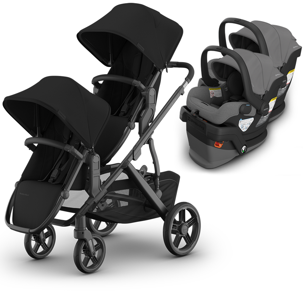 UPPAbaby Vista V3 Double Stroller for TWINS + 2 Mesa/Aria Car Seats