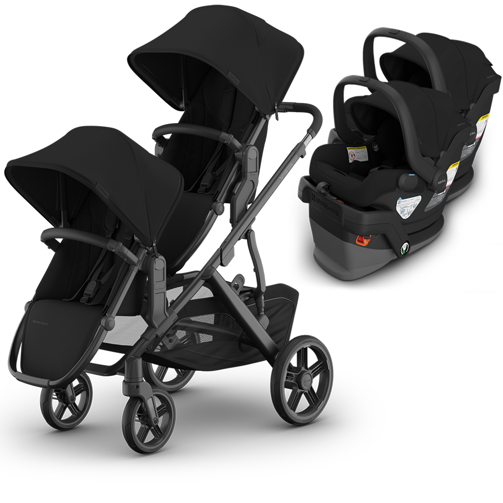 UPPAbaby Vista V3 Double Stroller for TWINS + 2 Mesa/Aria Car Seats