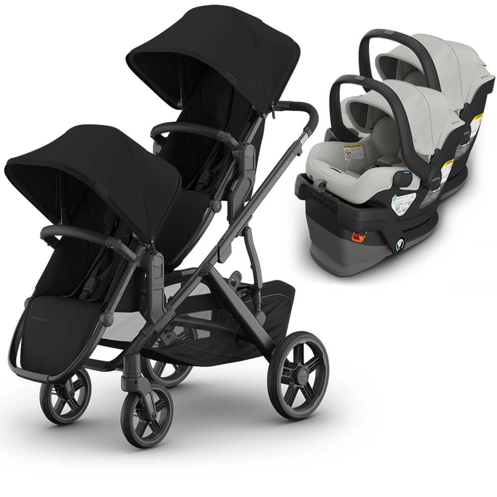 UPPAbaby Vista V3 Double Stroller for TWINS + 2 Mesa/Aria Car Seats