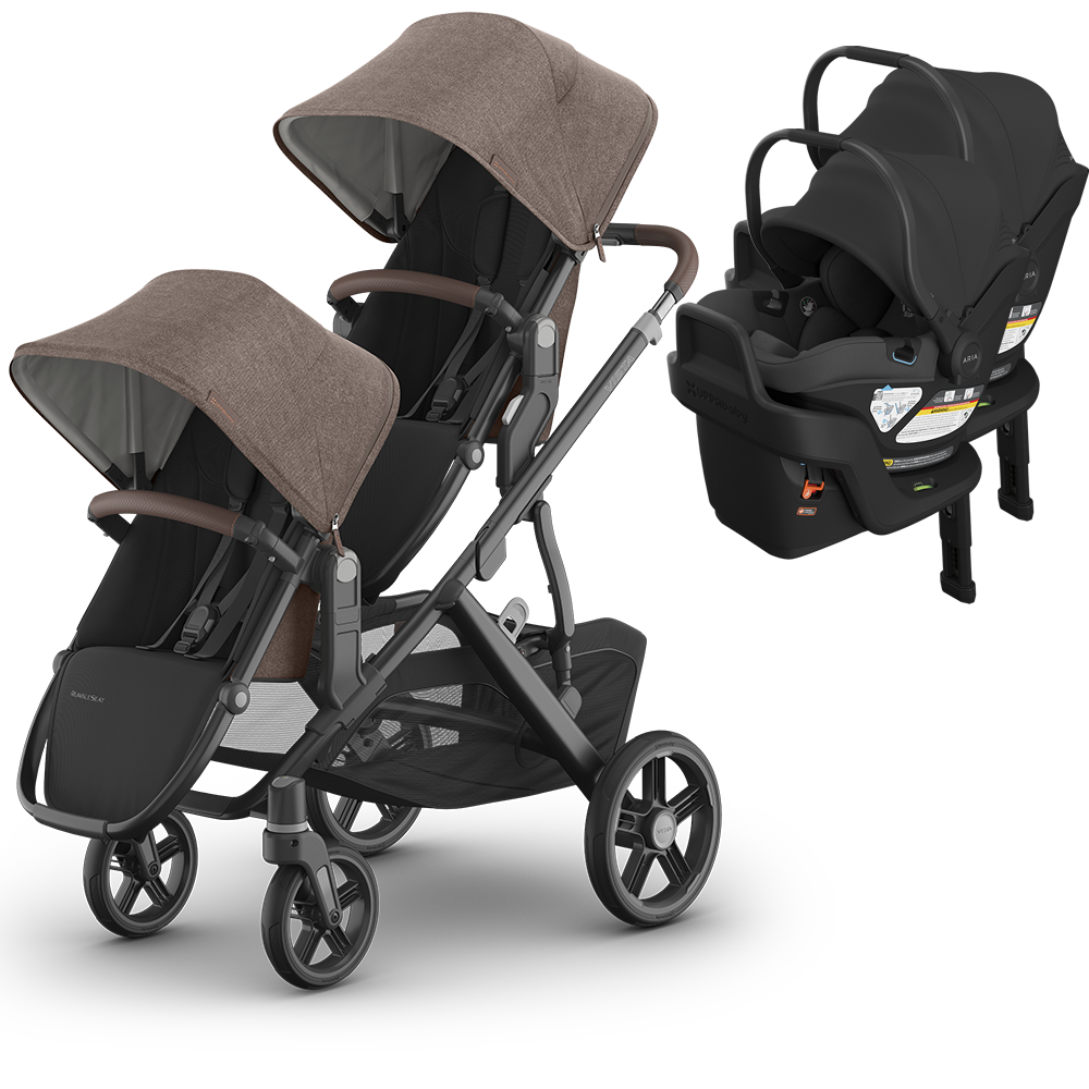 UPPAbaby Vista V3 Double Stroller for TWINS + 2 Mesa/Aria Car Seats