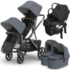UPPAbaby Vista V3 Double Stroller for TWINS + 2 Bassinets + 2 Mesa/Aria Car Seats