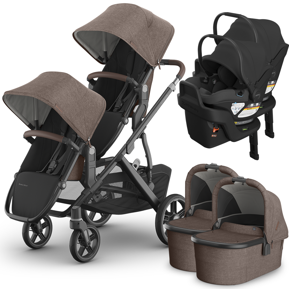 UPPAbaby Vista V3 Double Stroller for TWINS + 2 Bassinets + 2 Mesa/Ari