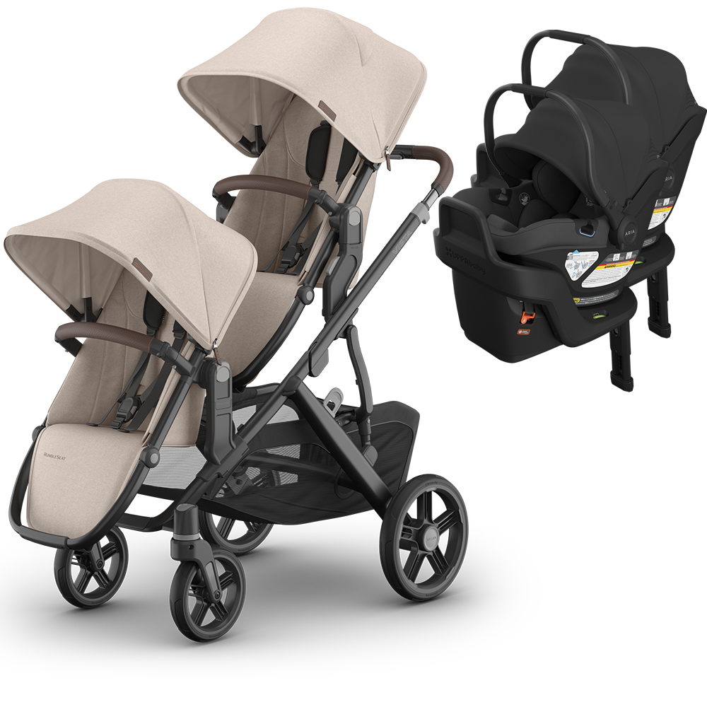 UPPAbaby Vista V3 Double Stroller for TWINS + 2 Mesa/Aria Car Seats