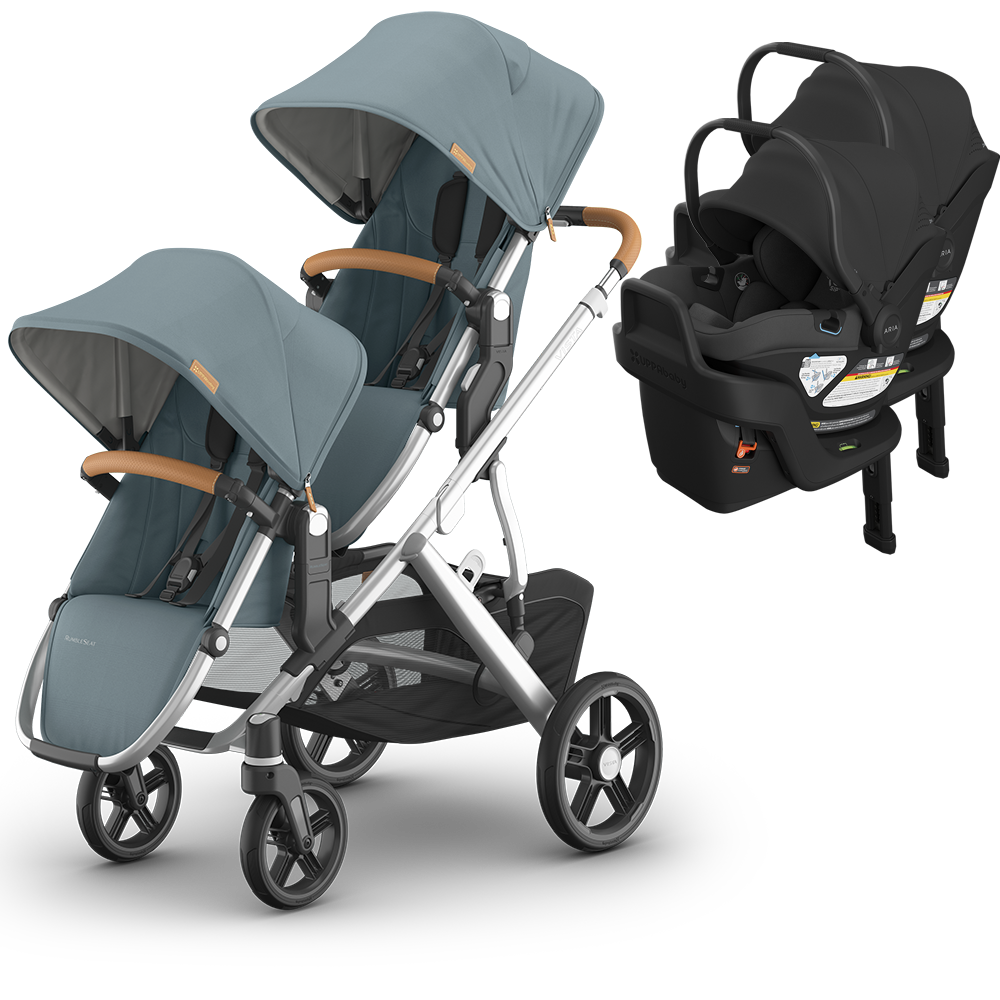 UPPAbaby Vista V3 Double Stroller for TWINS + 2 Mesa/Aria Car Seats