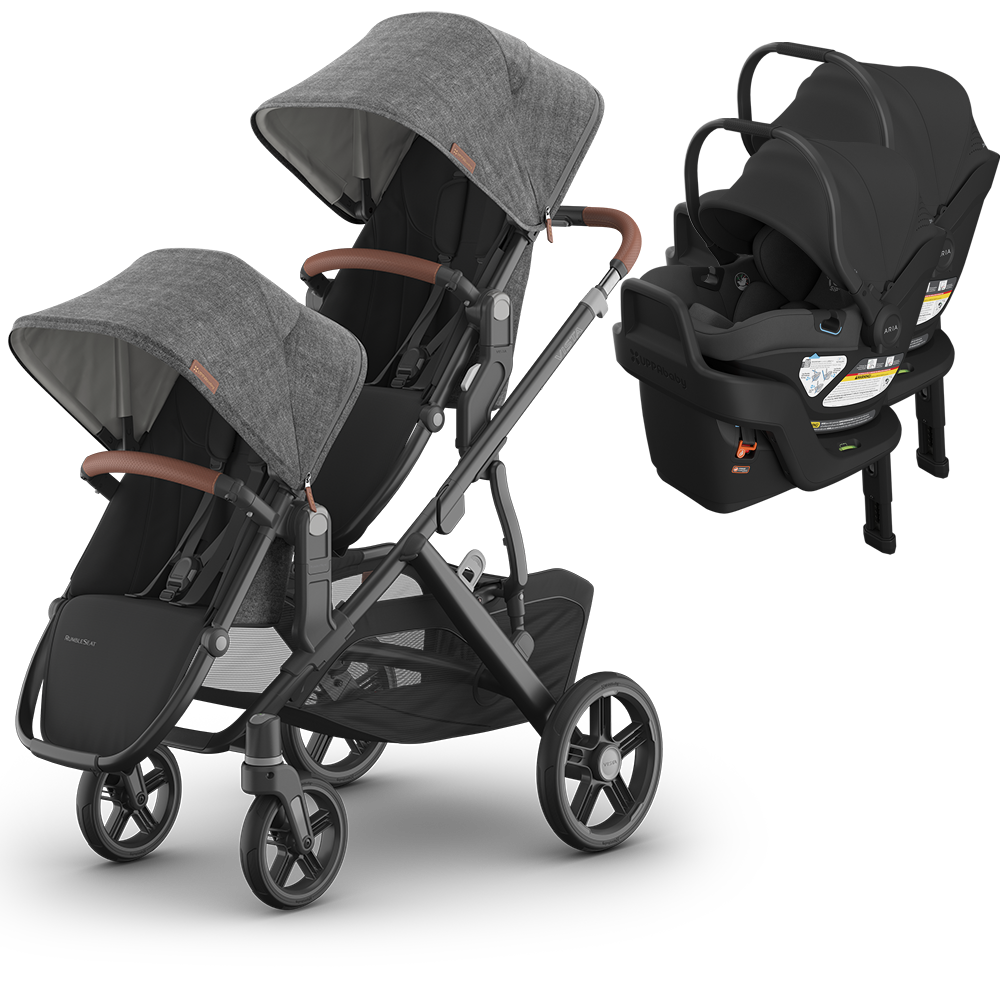 UPPAbaby Vista V3 Double Stroller for TWINS + 2 Mesa/Aria Car Seats
