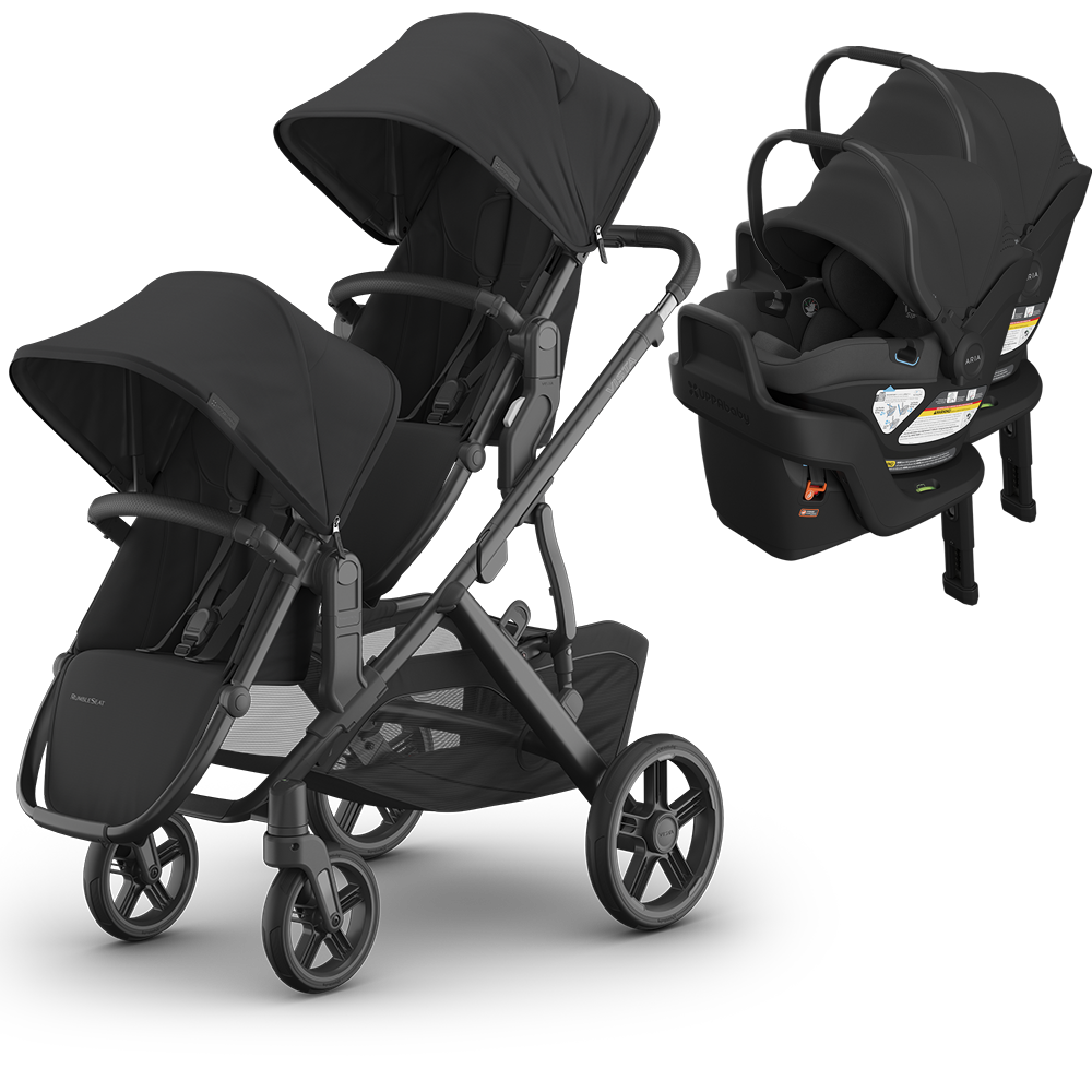 UPPAbaby Vista V3 Double Stroller for TWINS + 2 Mesa/Aria Car Seats