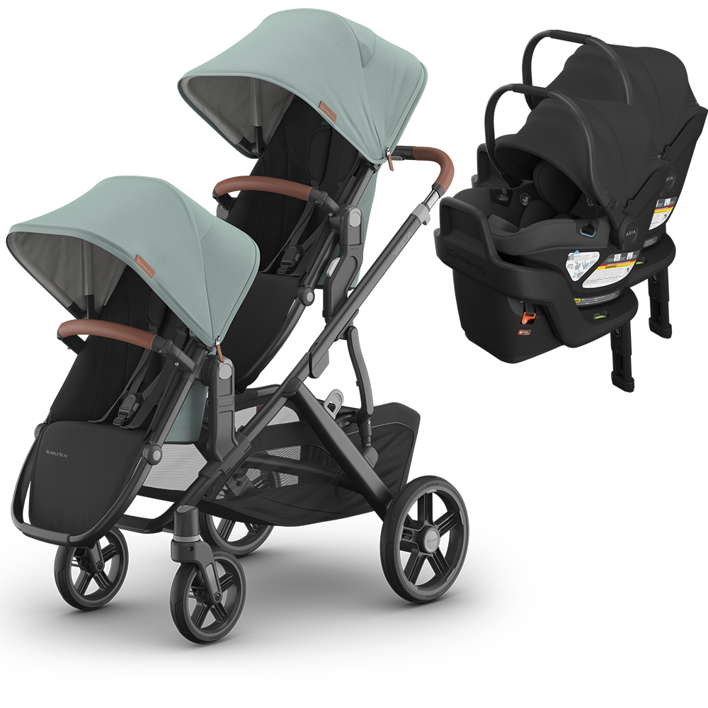 UPPAbaby Vista V3 Double Stroller for TWINS + 2 Mesa/Aria Car Seats