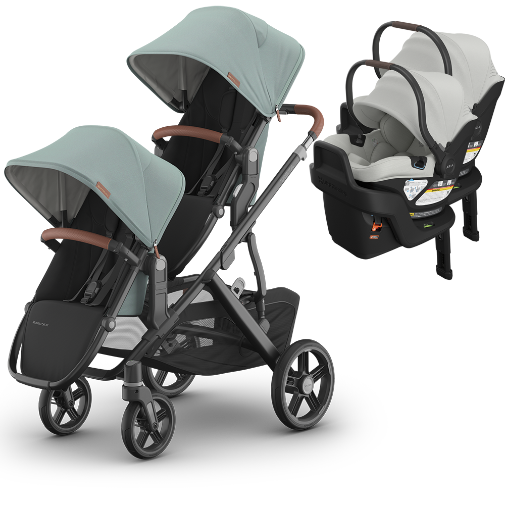UPPAbaby Vista V3 Double Stroller for TWINS + 2 Mesa/Aria Car Seats