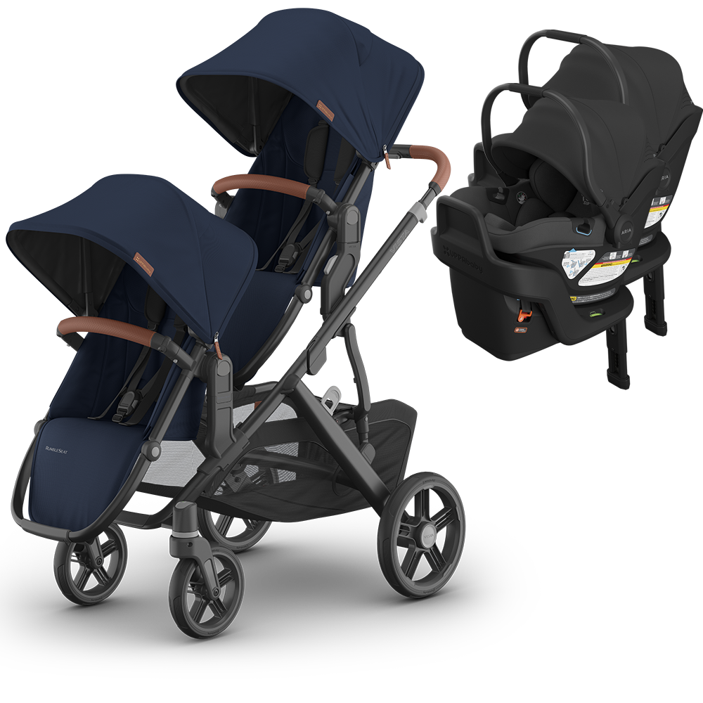 UPPAbaby Vista V3 Double Stroller for TWINS + 2 Mesa/Aria Car Seats