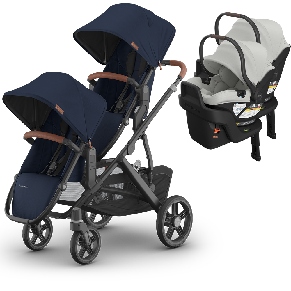 UPPAbaby Vista V3 Double Stroller for TWINS + 2 Mesa/Aria Car Seats