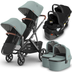 UPPAbaby Vista V3 Double Stroller for TWINS + 2 Bassinets + 2 Mesa/Aria Car Seats