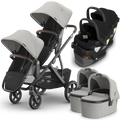 UPPAbaby Vista V3 Double Stroller for TWINS + 2 Bassinets + 2 Mesa/Aria Car Seats