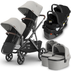 UPPAbaby Vista V3 Double Stroller for TWINS + 2 Bassinets + 2 Mesa/Aria Car Seats