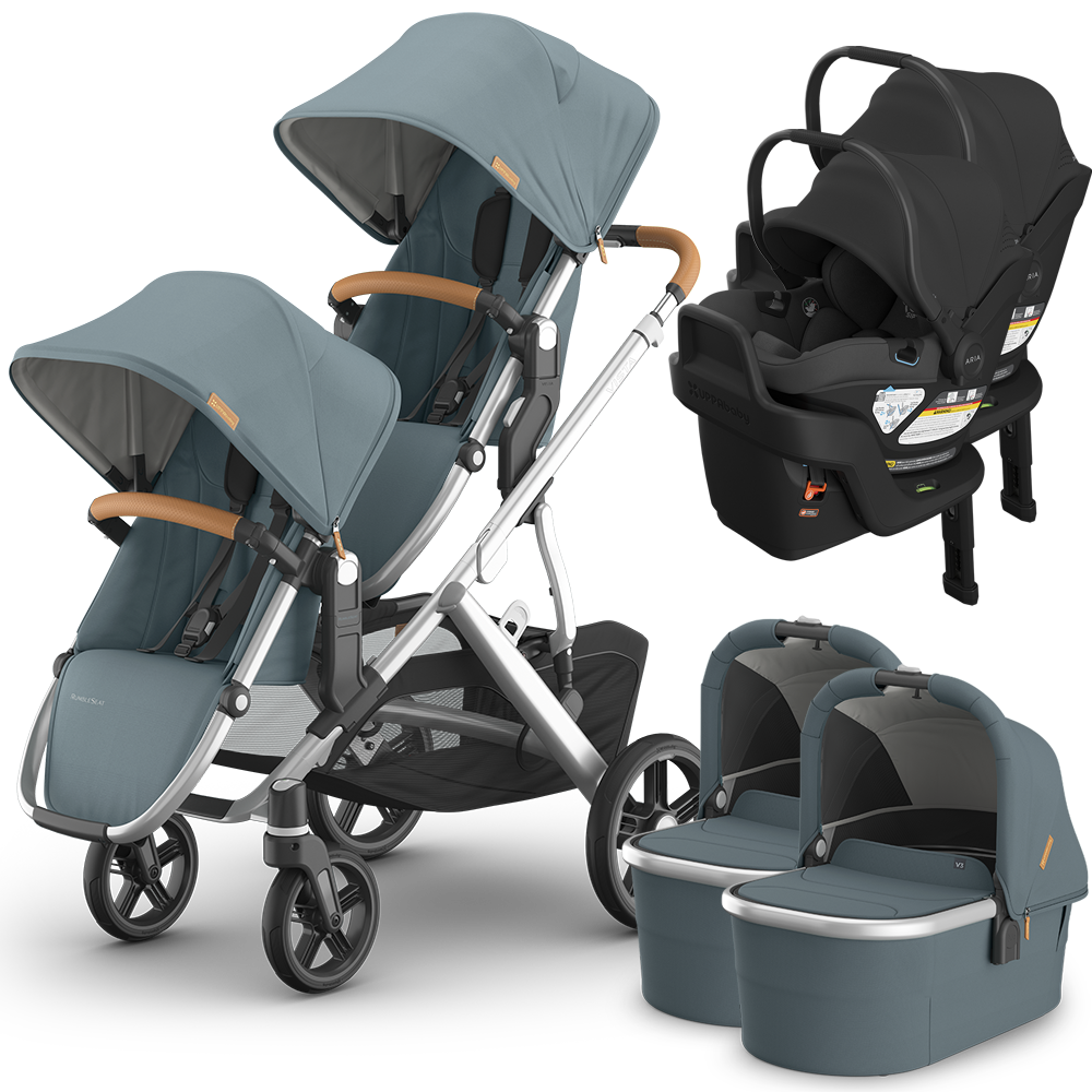 UPPAbaby Vista V3 Double Stroller for TWINS + 2 Bassinets + 2 Mesa/Ari