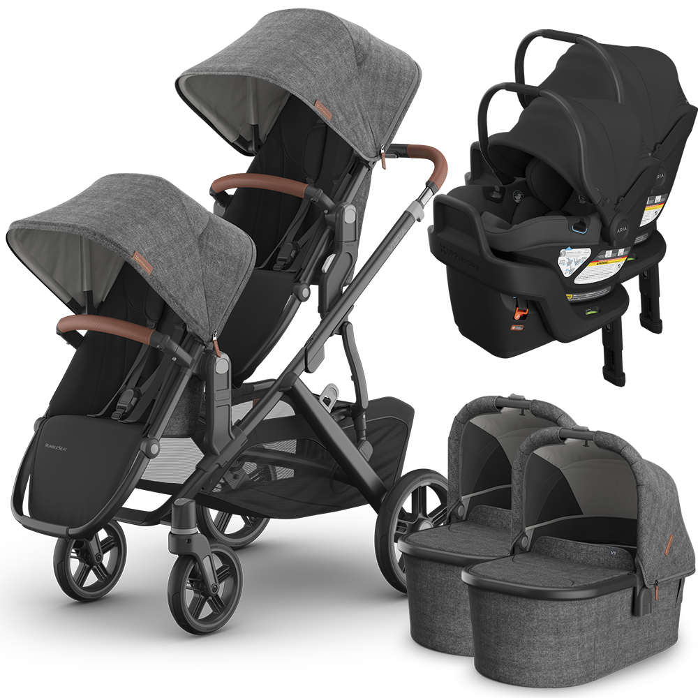UPPAbaby Vista V3 Double Stroller for TWINS + 2 Bassinets + 2 Mesa/Ari