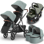 UPPAbaby Vista V3 Double Stroller for TWINS + 2 Bassinets + 2 Mesa/Aria Car Seats