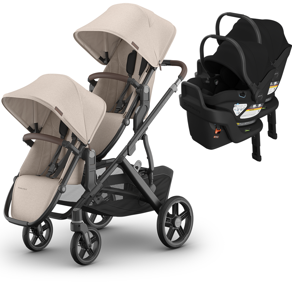 UPPAbaby Vista V3 Double Stroller for TWINS + 2 Mesa/Aria Car Seats