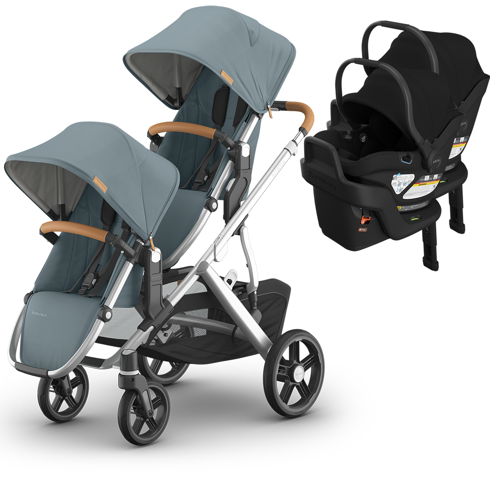 UPPAbaby Vista V3 Double Stroller for TWINS + 2 Mesa/Aria Car Seats