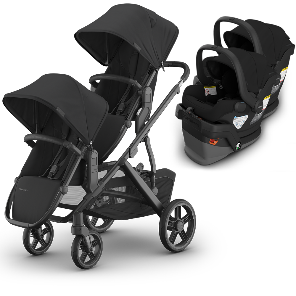 UPPAbaby Vista V3 Double Stroller for TWINS + 2 Mesa/Aria Car Seats