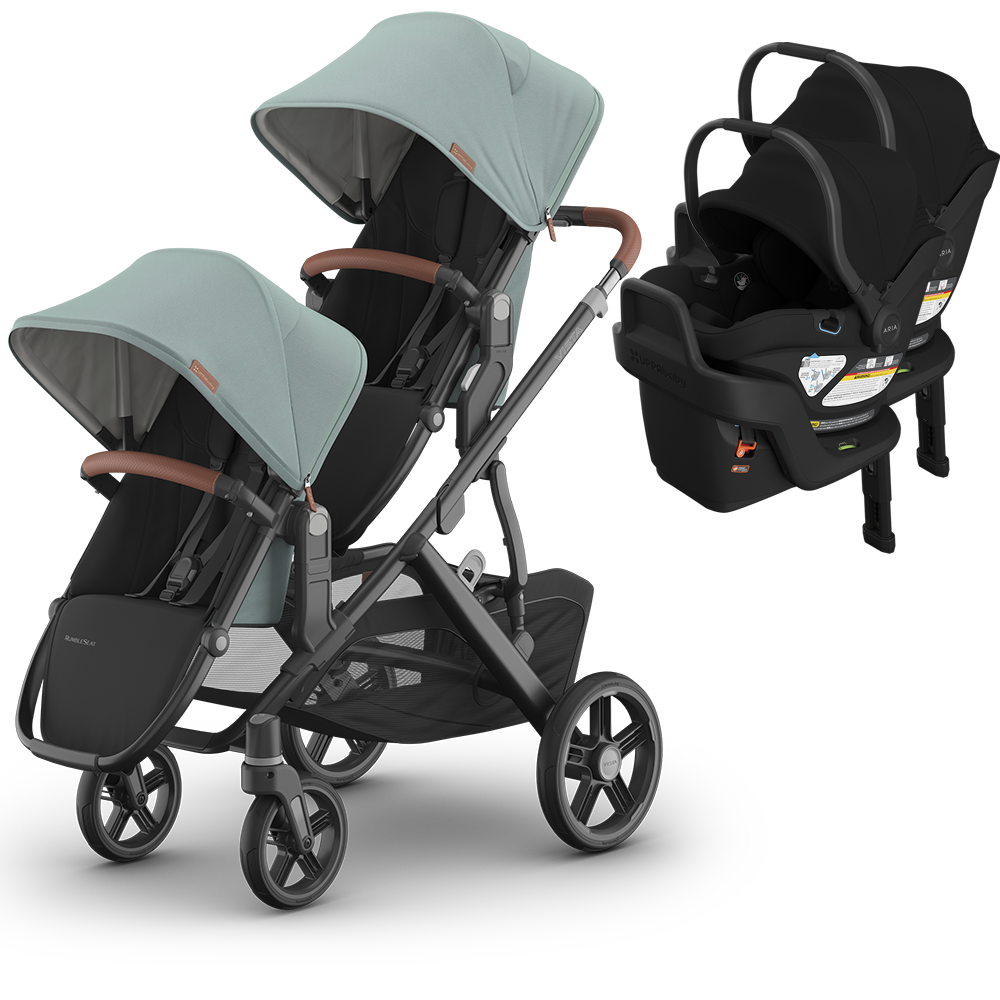 UPPAbaby Vista V3 Double Stroller for TWINS + 2 Mesa/Aria Car Seats
