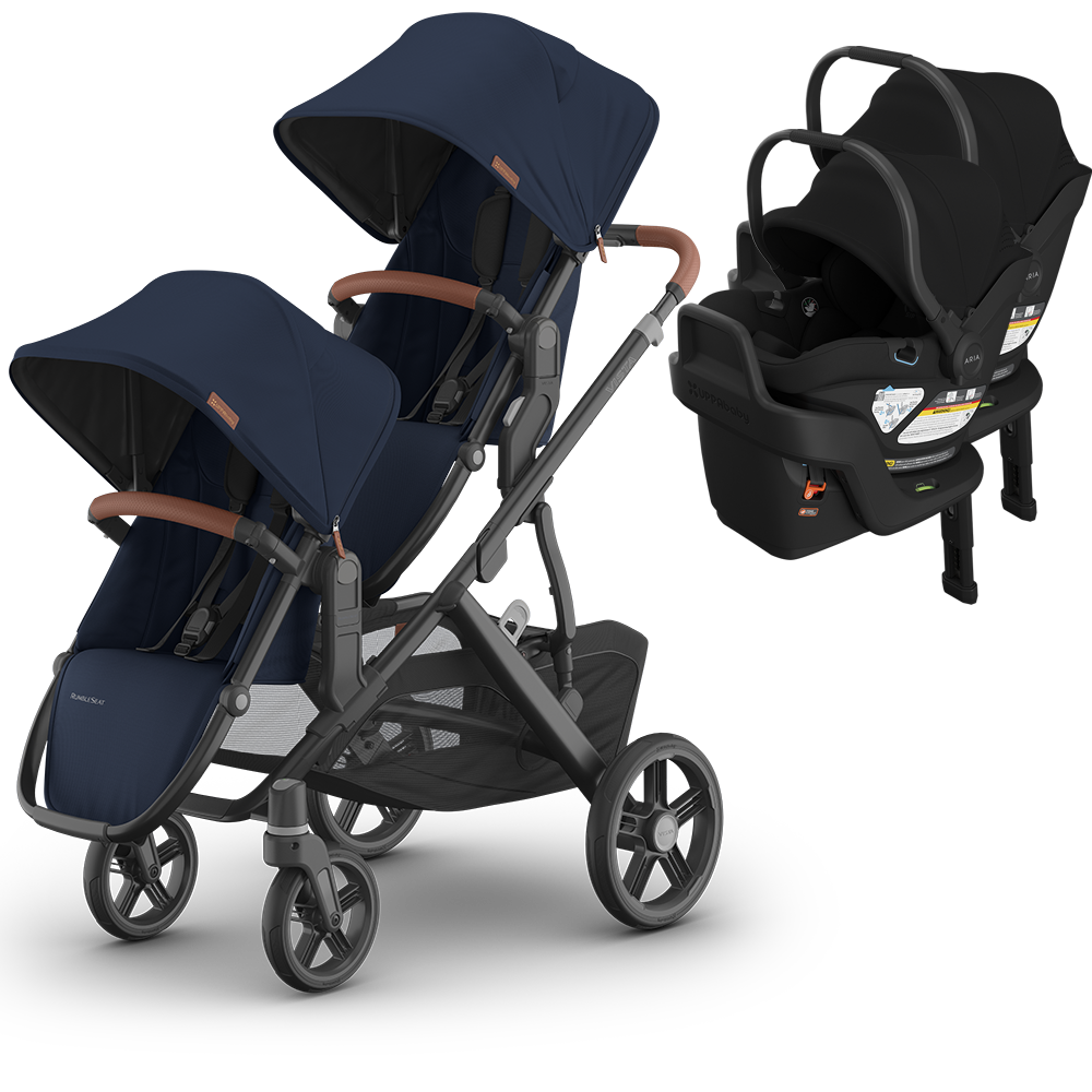 UPPAbaby Vista V3 Double Stroller for TWINS + 2 Mesa/Aria Car Seats