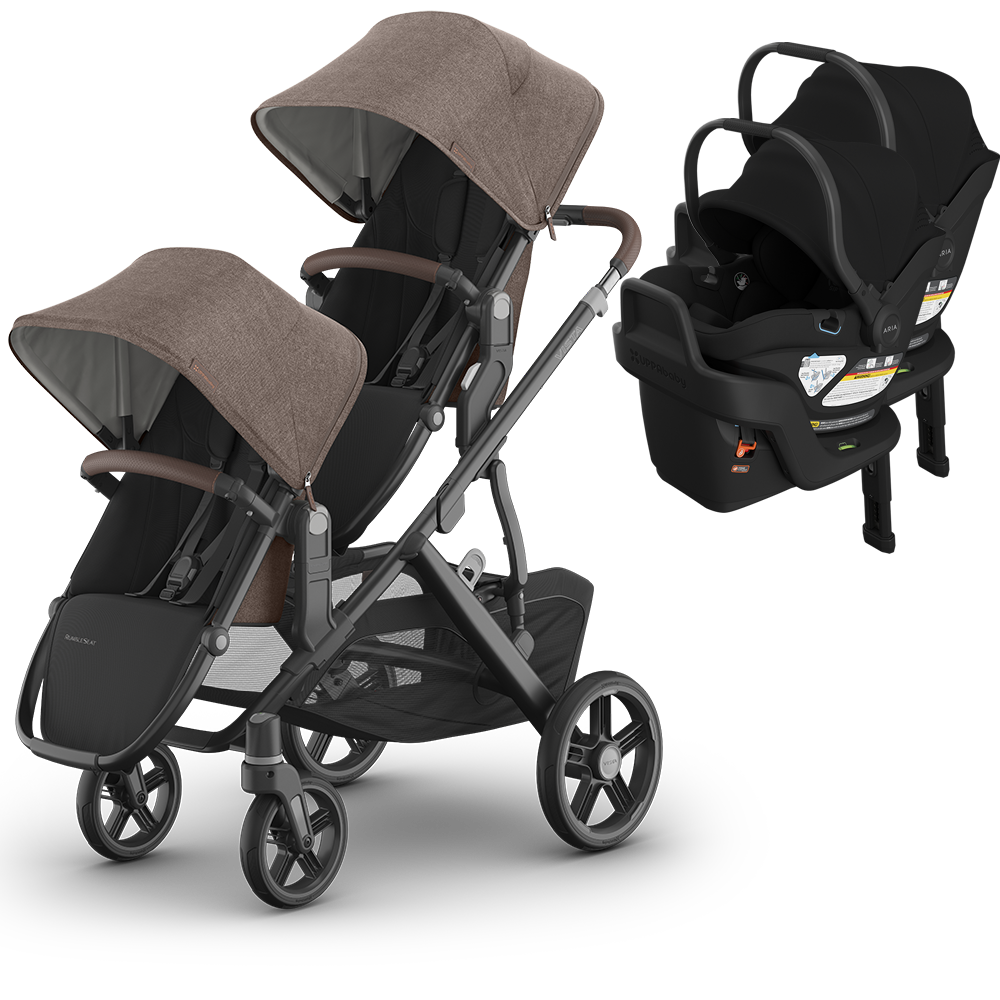 UPPAbaby Vista V3 Double Stroller for TWINS + 2 Mesa/Aria Car Seats