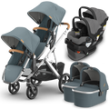 UPPAbaby Vista V3 Double Stroller for TWINS + 2 Bassinets + 2 Mesa/Aria Car Seats
