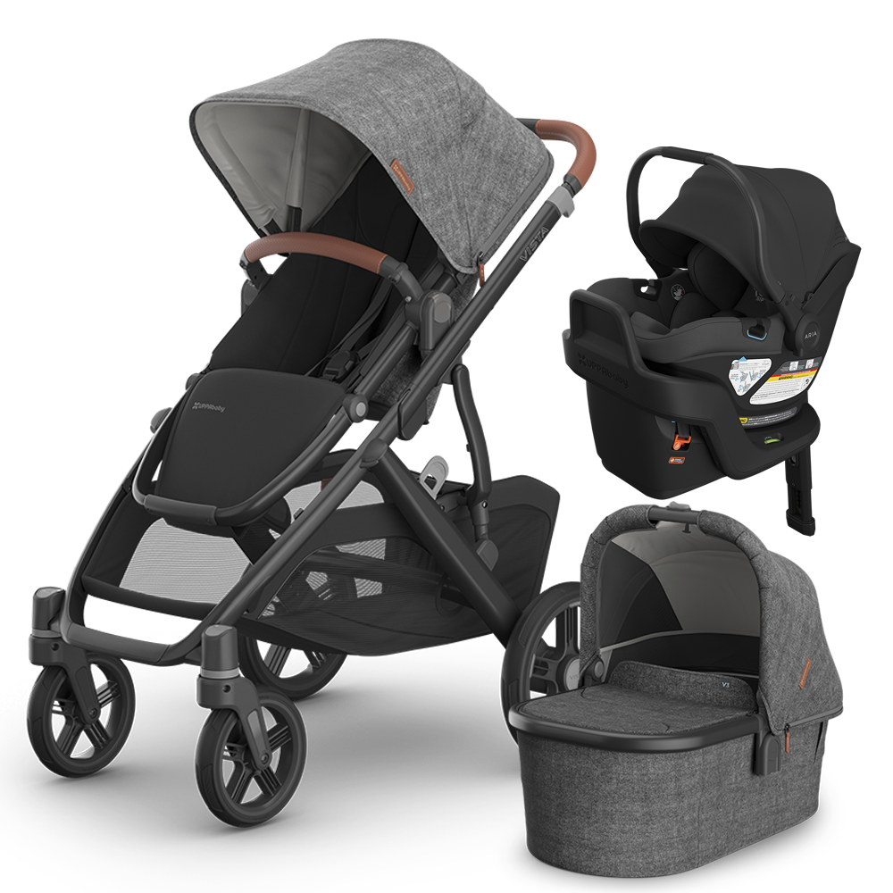 UPPAbaby Vista V3 Double Stroller + Bassinet + Mesa/Aria Travel System
