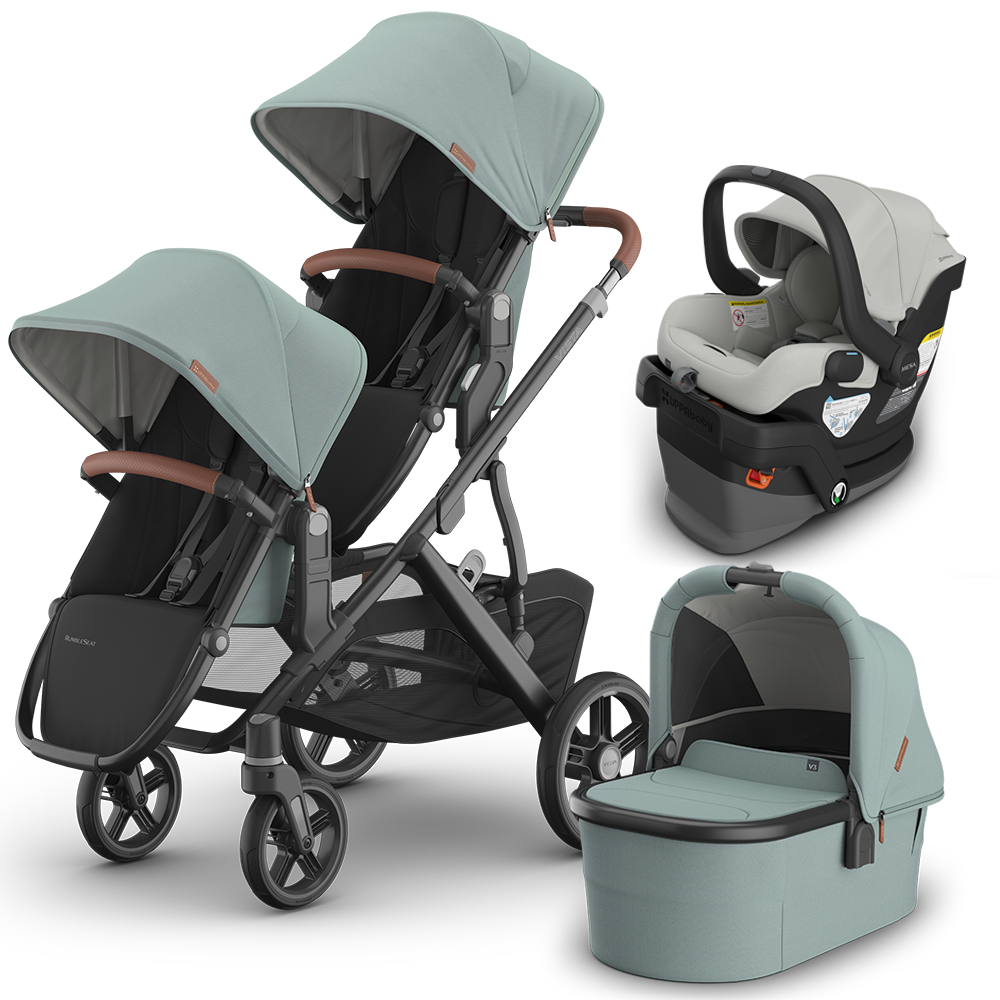 UPPAbaby Vista V3 Double Stroller + Bassinet + Mesa/Aria Travel System