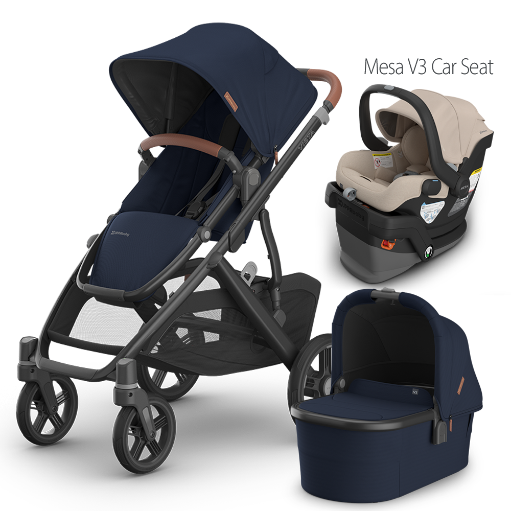 UPPAbaby Vista V3 Stroller + Bassinet + Mesa/Aria Travel System