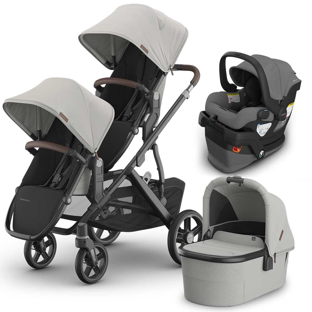 UPPAbaby Vista V3 Double Stroller + Bassinet + Mesa/Aria Travel System