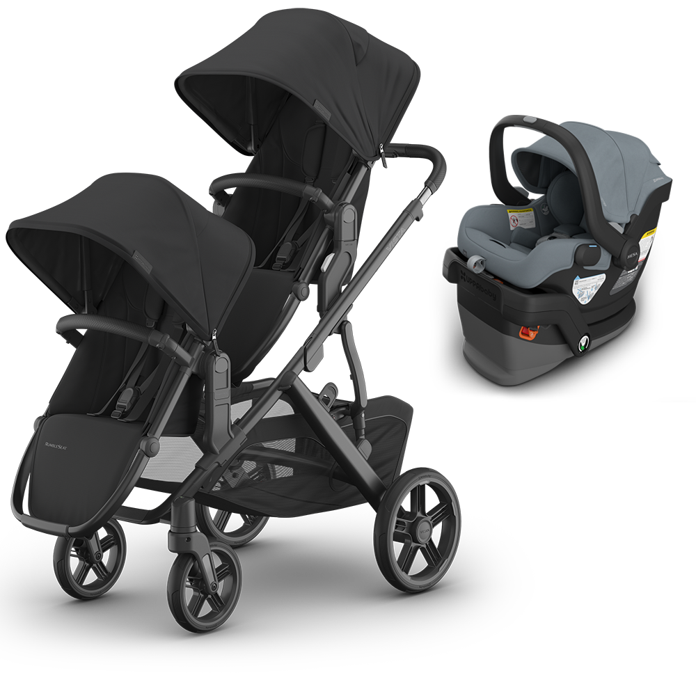 UPPAbaby Vista V3 Double Stroller + Mesa/Aria Travel System