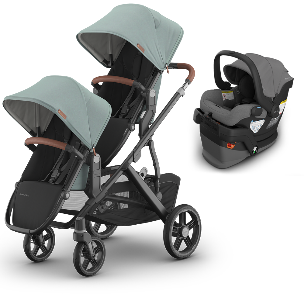 UPPAbaby Vista V3 Double Stroller + Mesa/Aria Travel System