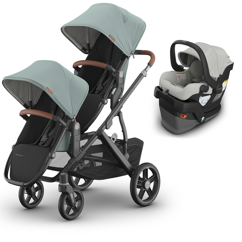UPPAbaby Vista V3 Double Stroller + Mesa/Aria Travel System